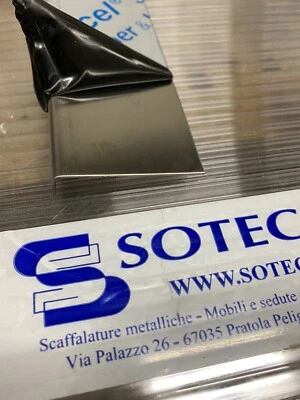 N.4 PROFILO ANGOLARE paraspigolo  IN ACCIAIO INOX 50x10mm SP 1 Mm  H.1mt - Immagine 1 di 2