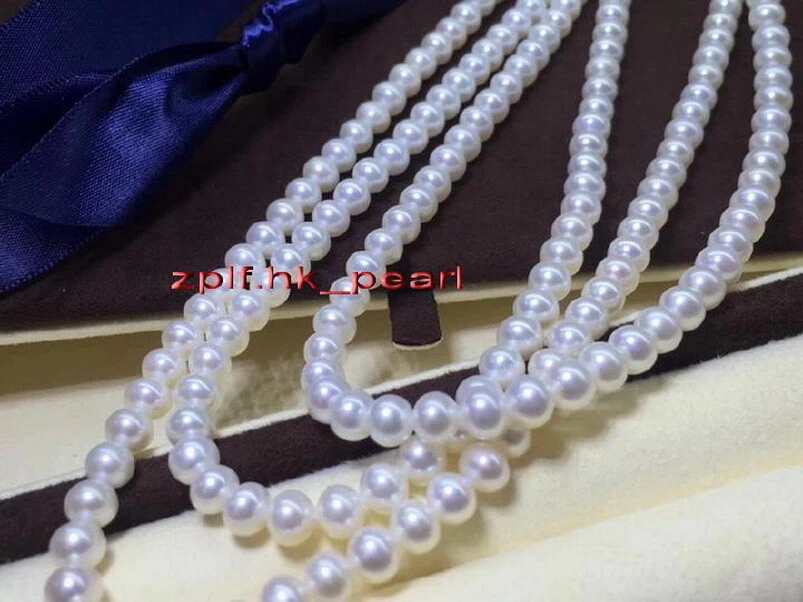LONG AAAAA 48"9-10mm REAL natural round south sea WHITE pearl necklace 14K gold Foto 1 de 1