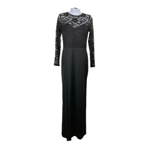 Vintage Unbranded Womens Black Lace Maxi Dress Size M Sheer Whimsigoth Gown - Picture 1 of 7