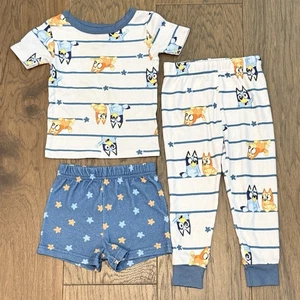 3 Piece BLUEY BINGO pajama set 3T Toddler Shirt Shorts Pants - Picture 1 of 4