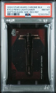 Topps Chrome Black Star Wars Kylo Ren Lightsaber /5 Red Refractor PSA Graded - Picture 1 of 2