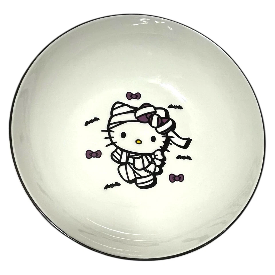 Тарелка для мумии на Хэллоуин Sanrio Hello Kitty блюдо 9 дюймов 48 унций фиолетово-белая - Изображение 1 из 4