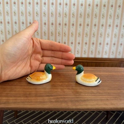 2pcs 1:12 Scale Dollhouse Miniatures China Set Duck Groceries Garden Decorate - Image 1 of 4