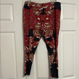 Leggings SOFT ENVIRONMENT Superslim Roja Rose grandi floreali rosso blu marrone morbido - Foto 1 di 11