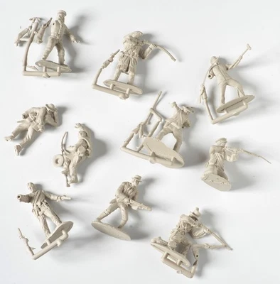 Lote de 10 posturas raras muertas de plástico Álamo soldados juguete coleccionables Conte Foto 1 de 4