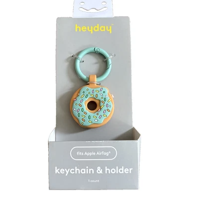 heyday Apple AirTag Keychain Doughnut Silicone Case with Carabiner NEW - Image 1 of 3