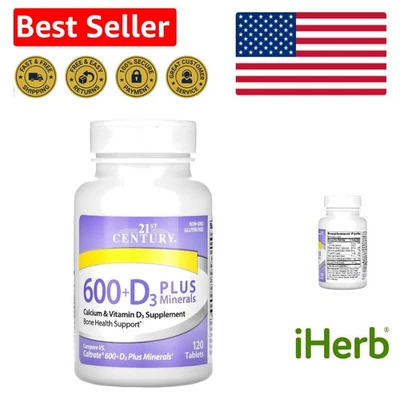 Cálcio sem glúten + D3 com minerais essenciais - 120 cápsulas para uso diário - Imagem 1 de 4