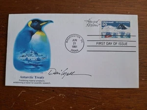 RARE DUAL SIGNED US #C130 U/A FLEETWOOD FDC  Antarctic Treaty - Picture 1 of 1