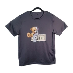 Money Talks Short Sleeve Gray  Size Large Graphic Tee - Picture 1 of 4