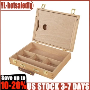 Caballete caja de pintura de madera con cajón de almacenamiento portátil artista caballete tablero soporte EE. UU. - Imagen 1 de 25
