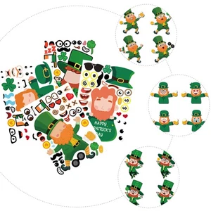 1 juego. Calcomanías para niños pegatinas de elfos dibujos animados del día de Patricio (verde) - Imagen 1 de 12