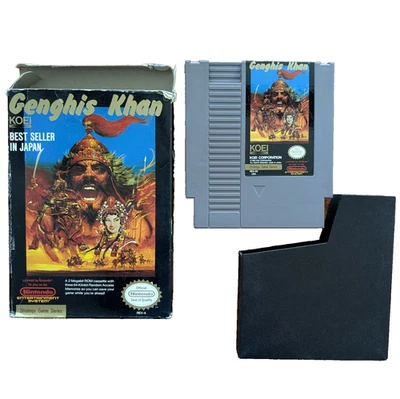 Genghis Khan NES Nintendo Koei Cartridge, Sleeve and Box Authentic Clean Tested - Image 1 of 4
