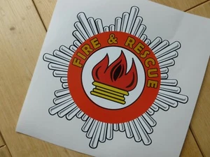 Fire & Rescue Star Badge Self Adhesive Car Sticker 6" Pedal Van Truck Trailer - Picture 1 of 1