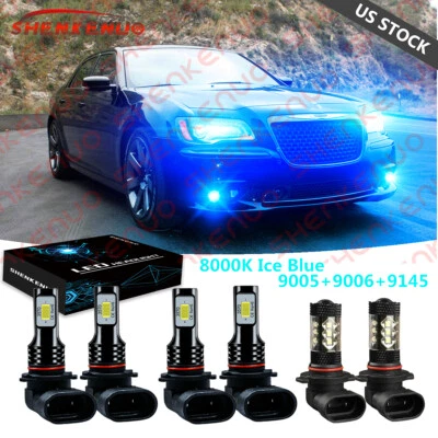 Combo de 6 faros LED azules 8000K + faros antiniebla para Chrysler 300 2005-2009 Foto 1 de 4