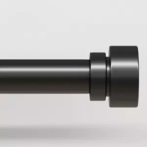 Modern Black Curtain Rods for Windows 48 to 84 Inches Adjustable Length Heavy Du - Picture 1 of 12