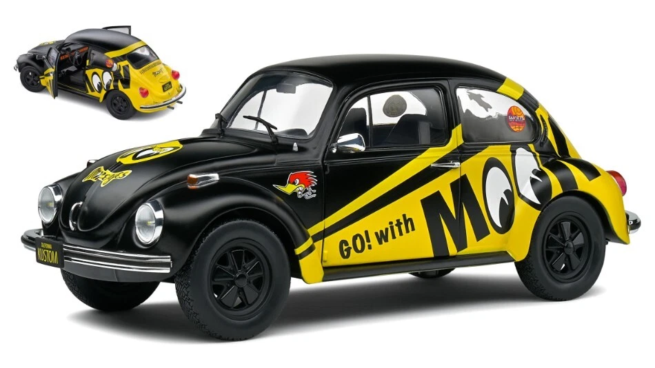 Solido VW BEETLE 1303 MOONEYES 1974 BLACK/YELLOW 1:18 - Immagine 1 di 1