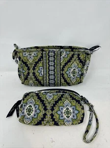 Vera Bradley Citrus Cosmetic Bag Makeup Brushes And Cosmetic Pouches Blue Lined - Picture 1 of 10