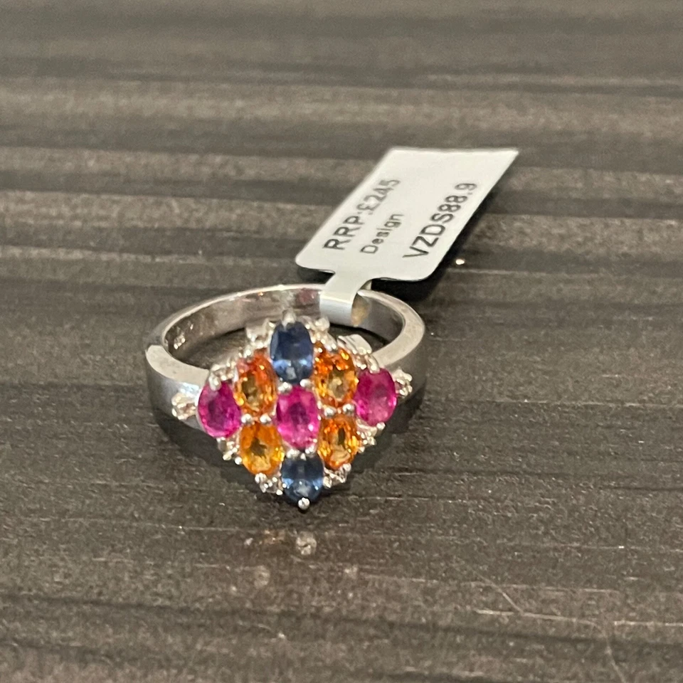 Diamantes de zafiro rubí genuino de plata de ley talla R1/2. Gemas TV. PVP £245 Foto 1 de 4