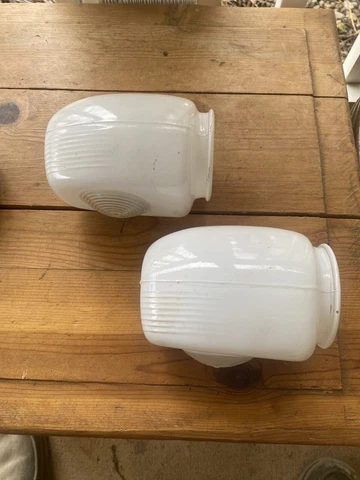 Pair Of Milk Glass vintage light fixture globes Cover