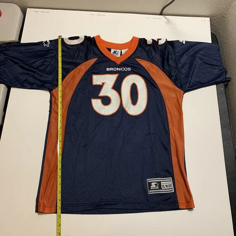 Vintage Denver Broncos Jersey 1990s Starter Terrell Davis #30 Youth XL 1995 NFL Cover