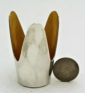 Mid-Century Mod Sterling Silver Yellow Enamel Toothpick Holder CC Herman Denmark - Picture 1 of 8