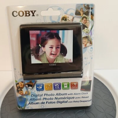 Coby Digital Photo Album w/Snooze Alarm Clock, 3.5" TFT LCD Screen Calendar Temp - Image 1 of 4