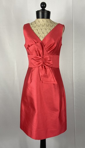 Abito da cocktail rosa Kate Spade nuovo con etichette taglia 4 fiocco