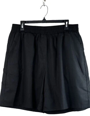 Pantalones Cortos Informales KANCY KOLE Mujer Talla XL Cintura Elástica Tirar de Mezcla de Lino Negro Foto 1 de 4