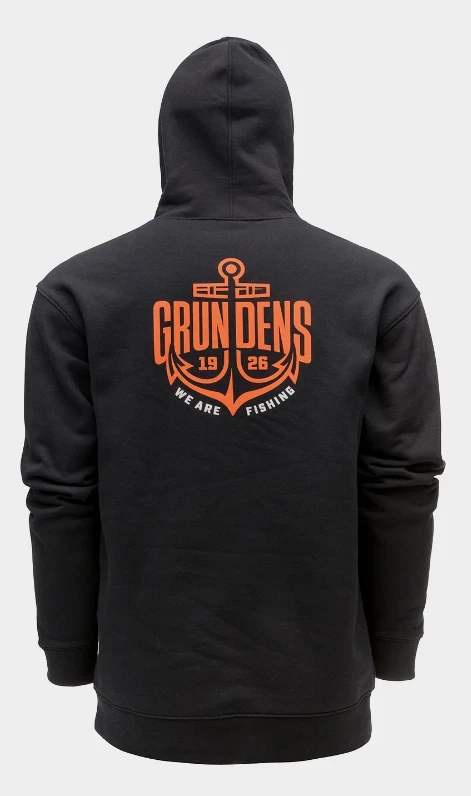 Grundens Logo DWR Desplazamiento Ancla Sudadera con Capucha Negra 50355-001 Foto 1 de 1