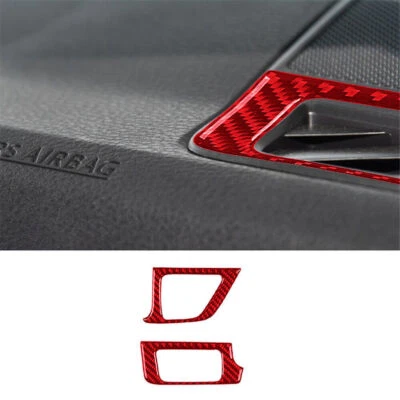 Cubierta de ventilación de desempañador interior de fibra de carbono roja para Toyota Tacoma 2016-21 2* Foto 1 de 4