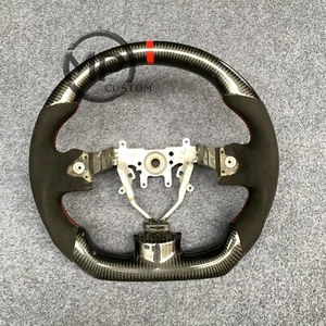 Carbon Steering Wheel For Subaru Impreza WRX STi 2008-2014 Alcantra Red Strip - Bild 1 von 9