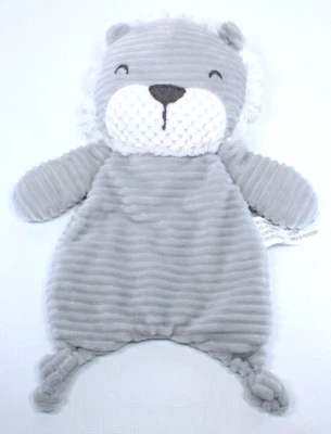 Gerber Baby LION Gris Acanalado Suave Felpa Plana Lovey Manta 12 pulgadas Momento Moderno Foto 1 de 4