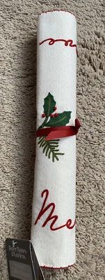 Better Homes & Gardens Winter Botanicals Christmas Merry Script Table Runner - Image 1 of 4