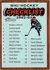 2002-03 Topps Heritage #NNO Checklist 1 of 6