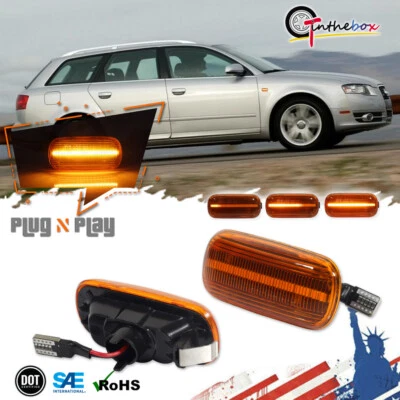 Динамические желтые светодиодные габаритные огни для Audi A4 S4 B6 B7 A6 C5 TT A8 2002-2013 годов выпуска - Изображение 1 из 4