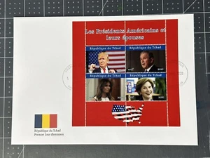 Chad 2020 Large FDC US Presidents Donald Trump Melania George Bush 4v - Picture 1 of 1