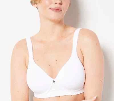 Breezies Lace Effects Full Coverage Seamless Wirefree Bra White 34C A463929 - Image 1 of 3