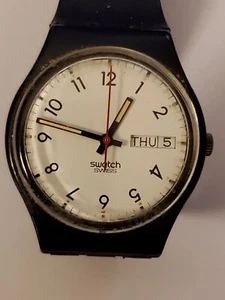 Swatch Uhr Classic GB706 Unisex 34mm 1986 Tag/Datum funktioniert neue Batterie - Bild 1 von 9