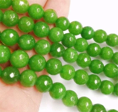 AAA Natural 8mm Jade Verde Facetado Piedras Preciosas Redondas Cuentas Sueltas 15" Hilo Foto 1 de 3