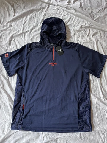 $80 MSRP Under Armour Auburn Tigers 1/4 Quarter Zip Sideline Hoodie Jacket 3XL Cover