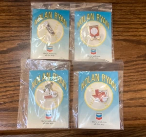 Nolan Ryan Chevron Promotional Collector Pins (New & Sealed) Complete set of 4 - Picture 1 of 11