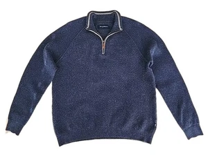 Suéter Tommy Bahama Para Hombre Grande Mezcla Algodón Cachemira Azul 1/4 Cremallera - Imagen 1 de 14