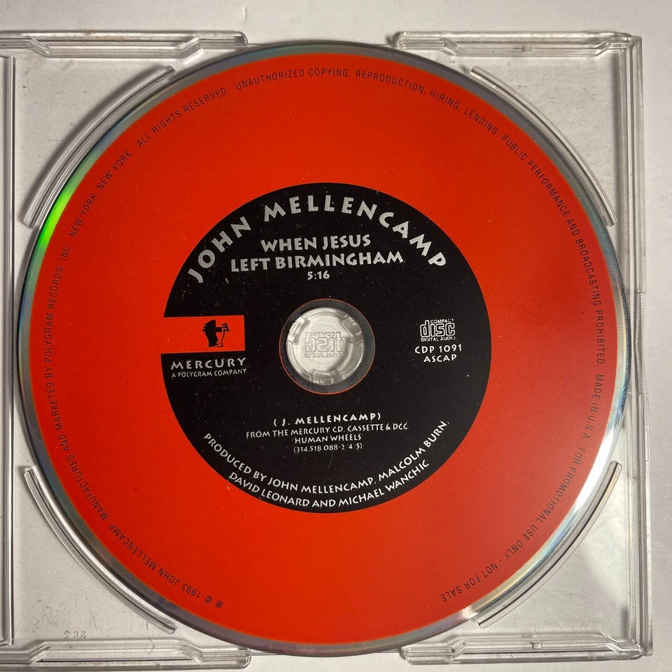 John Mellencamp – When Jesus Left Birmingham CD, Single, Promo 1993 Mercury Foto 1 de 1