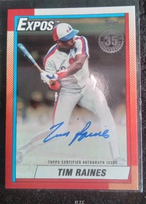 2025 Topps Series 2 35th Anniversary Auto  Gold /50 Card 90B2-TR TIM RAINES  - Image 1 of 2