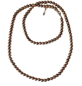Vintage Copper Beaded Necklace Southwestern 36" Ruffled Bead Single Strand - Picture 1 of 6