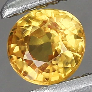 0.21ct t.w 3.3x3.2mm Round Natural Orangish Yellow Sapphire Songea, Tanzania🥕 - Picture 1 of 4