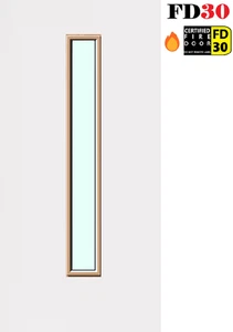 PREMDOR Smooth White Mid Glazed 16G Oak Trim Pre-Finished Internal FD30 Door - Picture 1 of 4