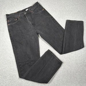 Vintage Levi's 505 Jeans Mens 32x31 (Tag 34x32) Black Straight Leg 2000s Y2K - Picture 1 of 10
