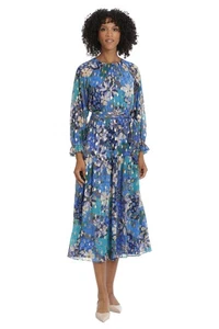 Maggy London Women's Raglan Sleeve Midi Fit and Flare Occasion Event Party Ni... - Picture 1 of 5