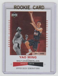 YAO MING 2002-03 Upper Deck Generations Rookie Card #193 SP RC /999 with Wilt - Picture 1 of 2